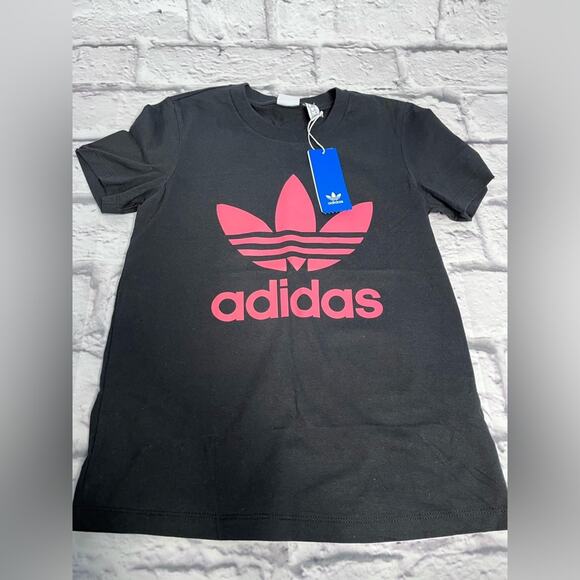 Adidas OG stacked trefoil tee pink new size XS - Picture 3 of 6